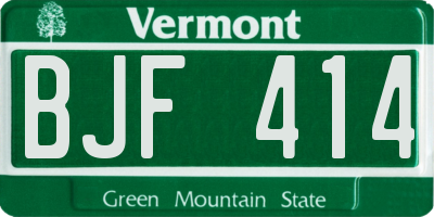 VT license plate BJF414