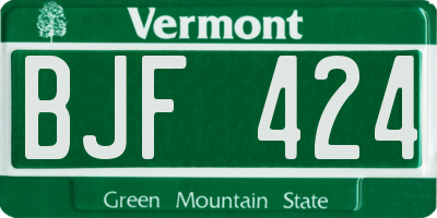 VT license plate BJF424