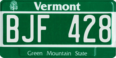 VT license plate BJF428
