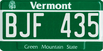 VT license plate BJF435