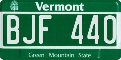 VT license plate BJF440