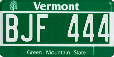 VT license plate BJF444