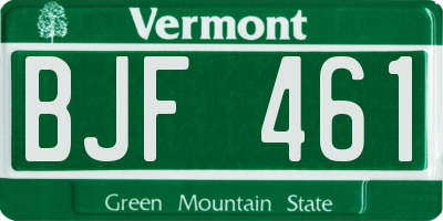 VT license plate BJF461