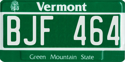 VT license plate BJF464