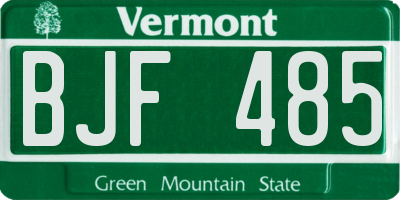 VT license plate BJF485