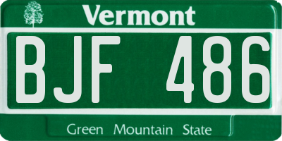 VT license plate BJF486