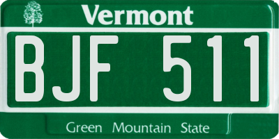 VT license plate BJF511