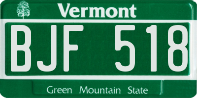 VT license plate BJF518