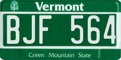 VT license plate BJF564