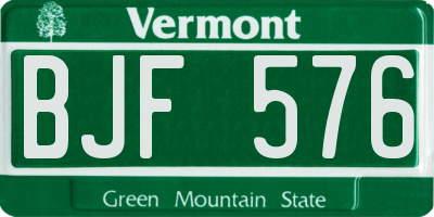 VT license plate BJF576