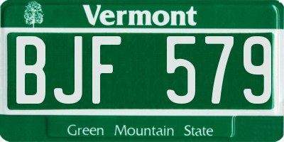 VT license plate BJF579