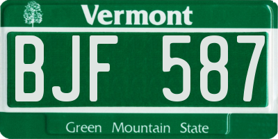 VT license plate BJF587