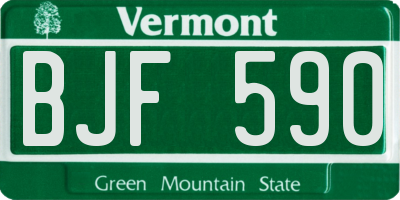 VT license plate BJF590