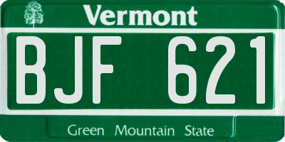 VT license plate BJF621