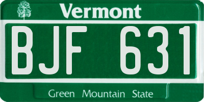 VT license plate BJF631