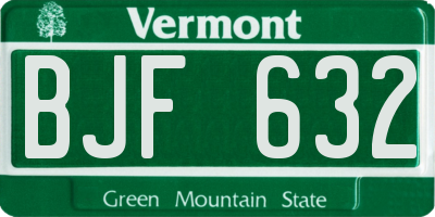 VT license plate BJF632