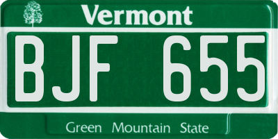 VT license plate BJF655