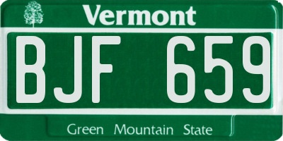 VT license plate BJF659