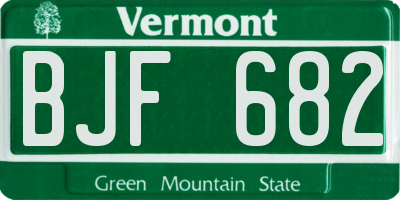 VT license plate BJF682