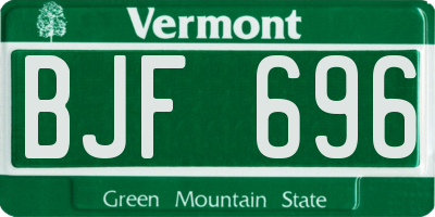 VT license plate BJF696