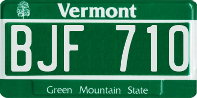 VT license plate BJF710