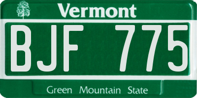 VT license plate BJF775