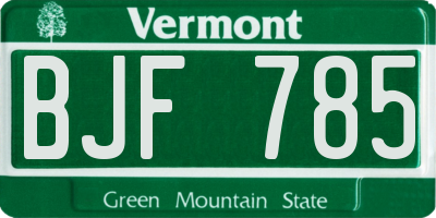 VT license plate BJF785