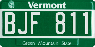 VT license plate BJF811
