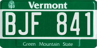 VT license plate BJF841