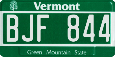 VT license plate BJF844