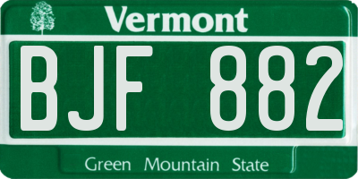 VT license plate BJF882