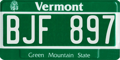 VT license plate BJF897