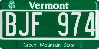 VT license plate BJF974