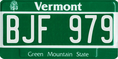 VT license plate BJF979