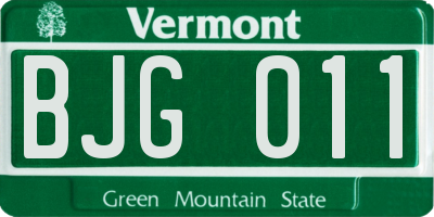 VT license plate BJG011