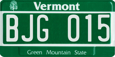 VT license plate BJG015