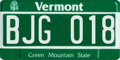 VT license plate BJG018