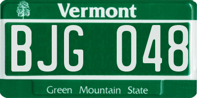 VT license plate BJG048