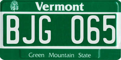 VT license plate BJG065
