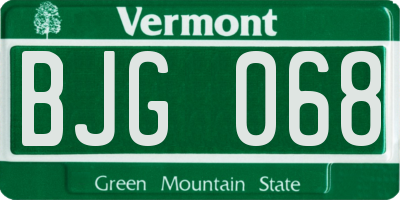 VT license plate BJG068