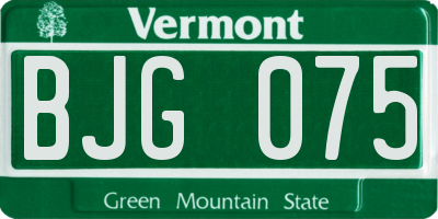 VT license plate BJG075