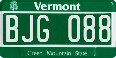 VT license plate BJG088