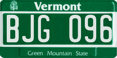 VT license plate BJG096
