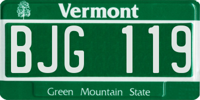 VT license plate BJG119