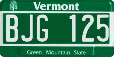 VT license plate BJG125