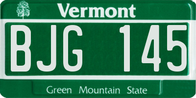 VT license plate BJG145
