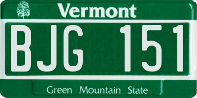 VT license plate BJG151