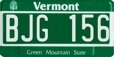 VT license plate BJG156