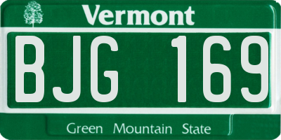 VT license plate BJG169