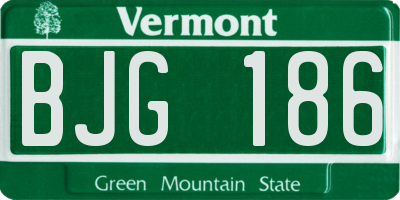 VT license plate BJG186